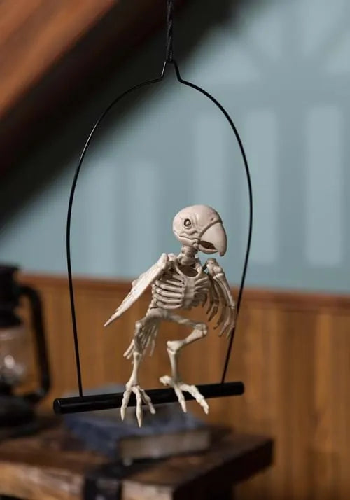 12.5-Inch Perched Parrot Skeleton Decoration