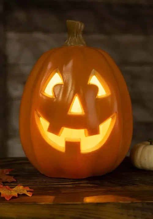 12-Inch Light Up Smiling Pumpkin Decoration Main image