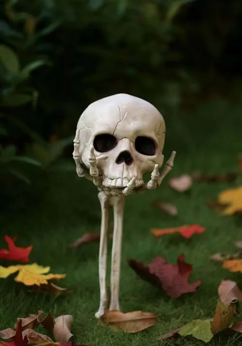 14.5-Inch Skull in Hand Stake Decoration