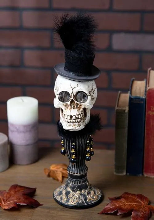16-Inch Female Skeleton Bust with LED Eyes Decoration