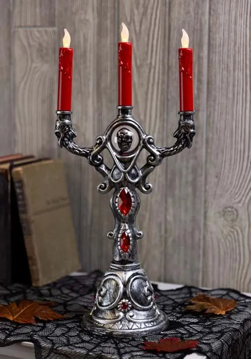 17.5-Inch LED Red Gothic Candelabra Decoration Main image