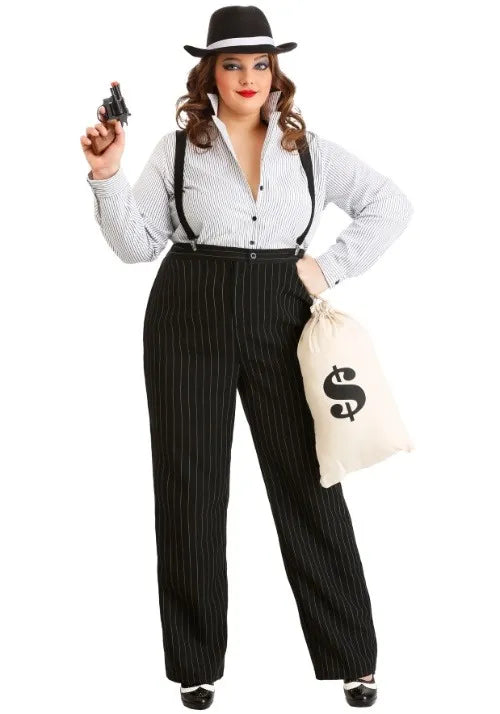 1920s Gangster Lady Costume Plus Size Main image