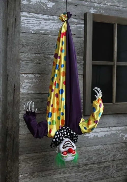 2.8FT Animated Hanging Evil Clown Decoration Main image