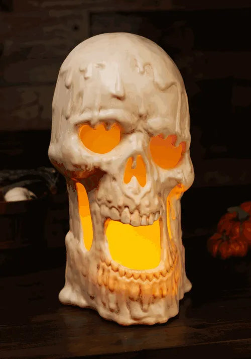 20-Inch Light Up Melting Skull Decoration