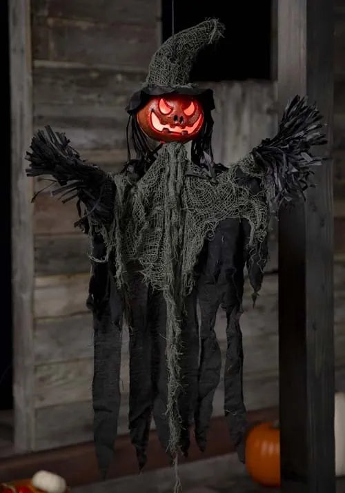 3FT Hanging Light Up Pumpkin Witch Decoration Main image