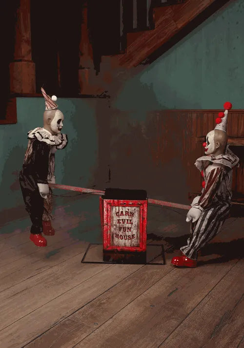 36-Inch See Saw Clowns Animated Decoration Main image