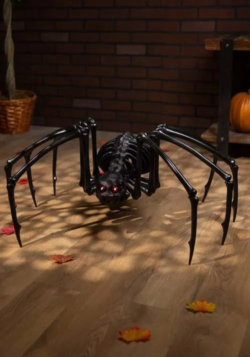 40 Black Skeleton Spider with Light Up Eyes Prop Main image