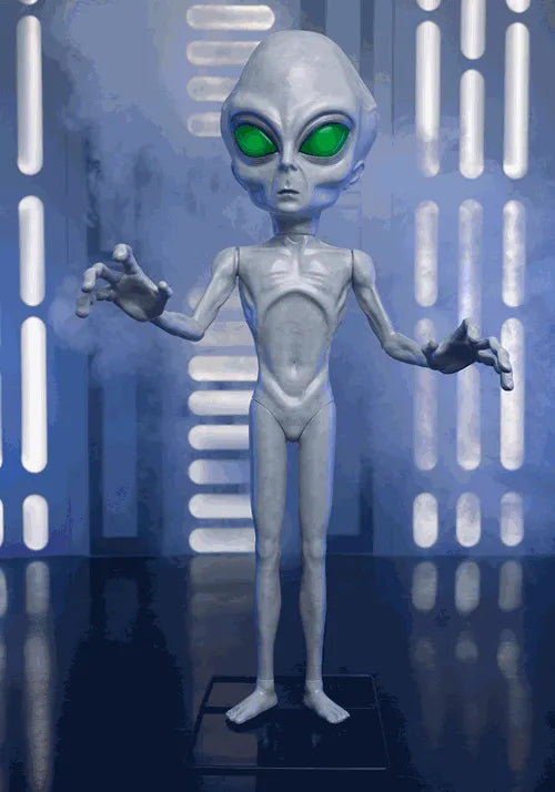 4.5FT Little Grey Man Alien Animatronic Decoration Main image