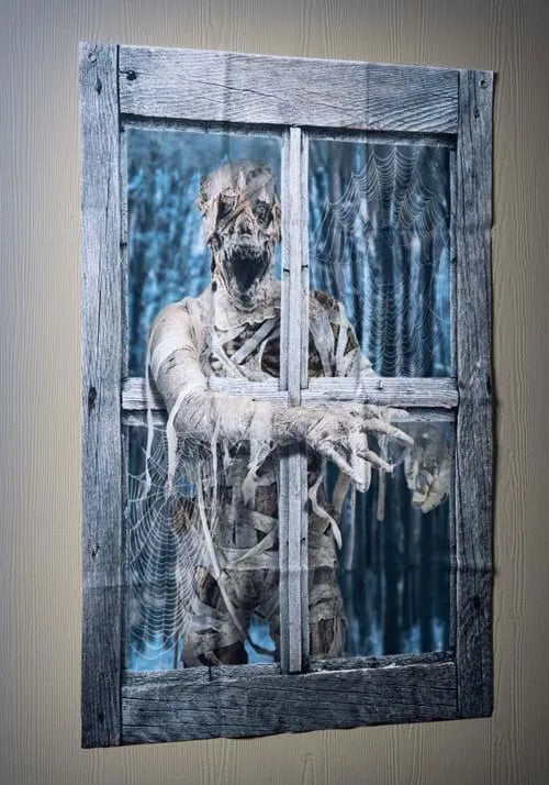 47-Inch Mummy Crashing the Window Printed Curtain Decoration Main image