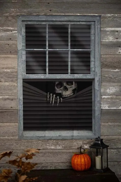 47 Peeking Skeleton Curtain Decoration Main image