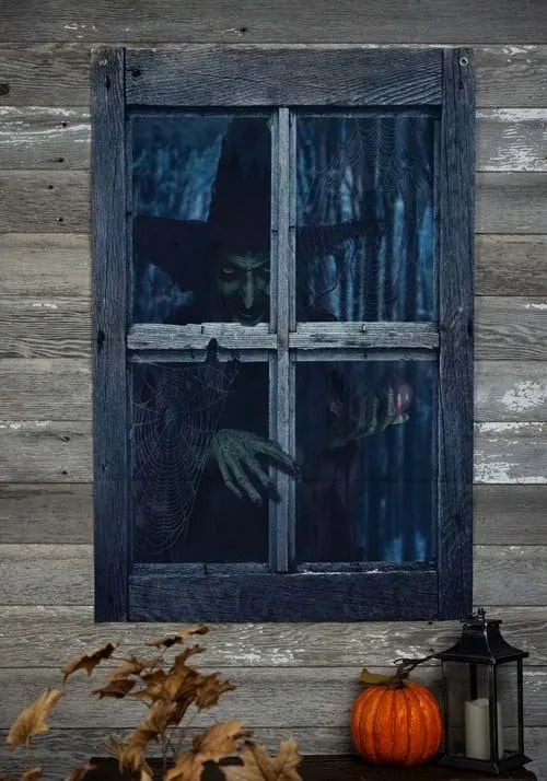 47-Inch Witch Outside the Window Printed Curtain Decoration Main image