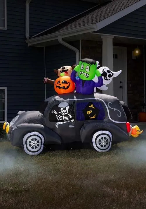 4FT Spooky Hearse Inflatable Decoration Main image