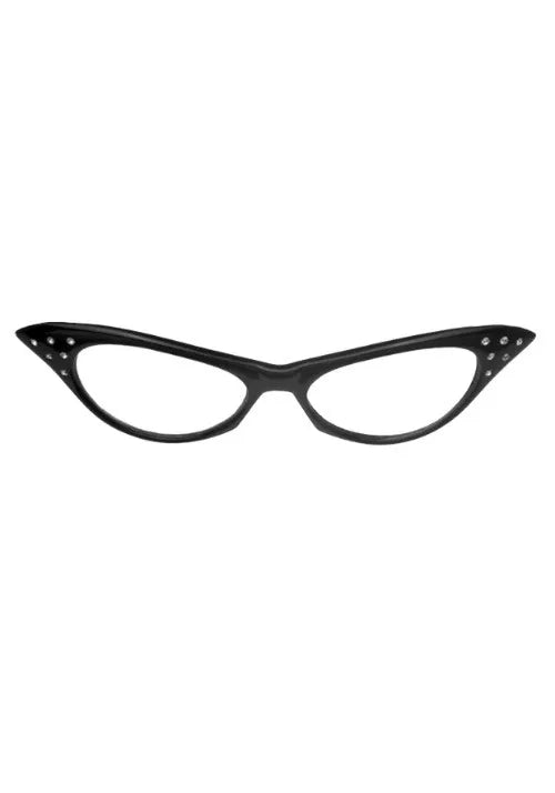 Adult 50's Black Frame Costume Glasses Main image