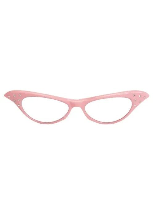 50s Pink Frame Costume Glasses Main image