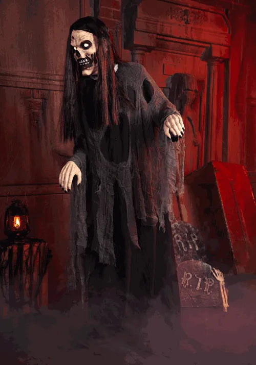 5.9FT Lumbering Lady Zombie Animatronic Decoration Main image