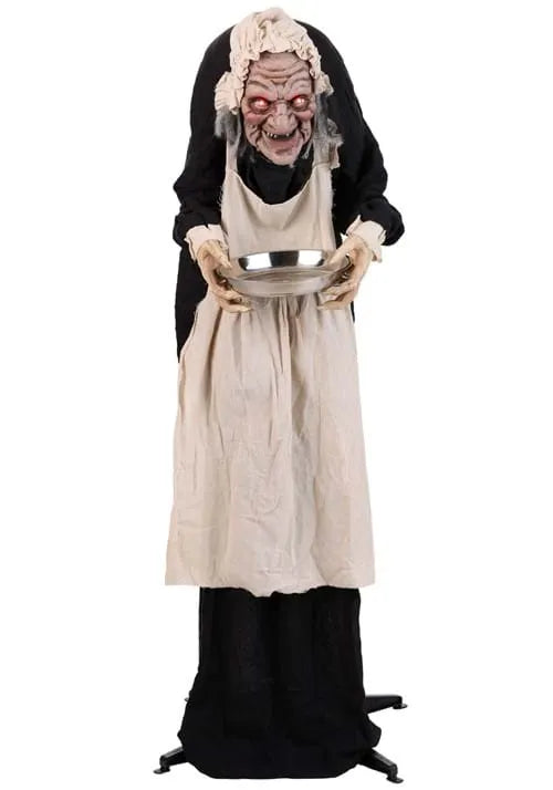 5FT Animated Greeter Old Lady Hag Decoration - Scream Saver Main image