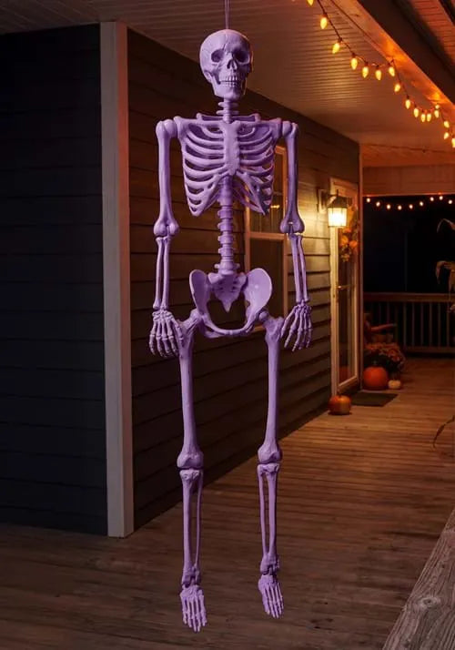 5FT Poseable Crazy Bones Skeleton in Purple Decoration