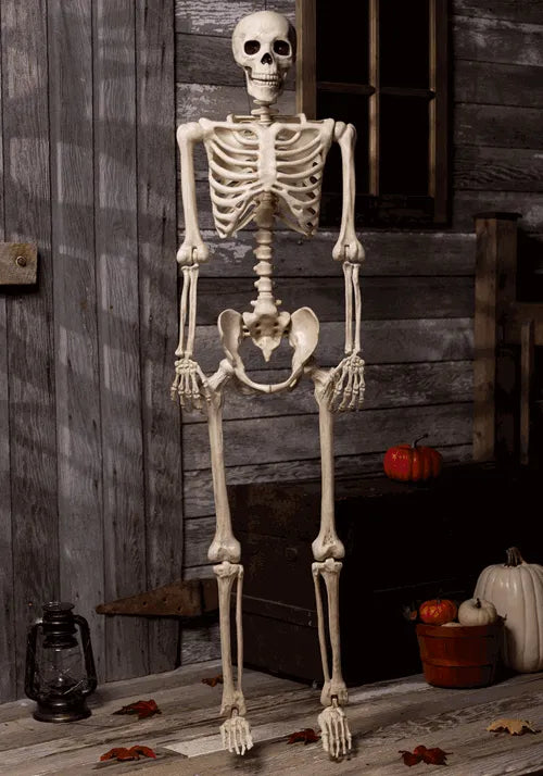 5FT Poseable Red Light Up Face & Chest Skeleton Decoration Main image
