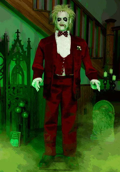 6FT Life-Size Animated Beetlejuice with 2 Outfits Decoration Main image