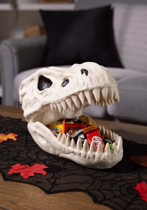 7.5-Inch Skeleton T-Rex Skull Candy Bowl Decoration Main image