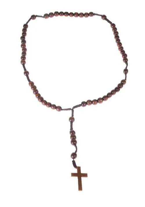 30 Rosary Wood Necklace