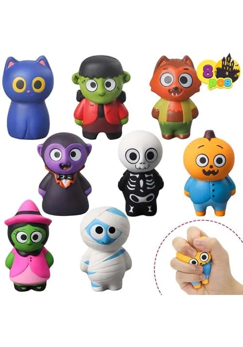 8 Piece Halloween Slow Rising Squishy Figures Main image