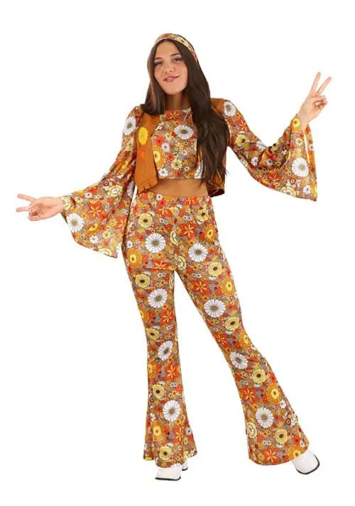 Adult Autumn Flower Hippie Costume Main image
