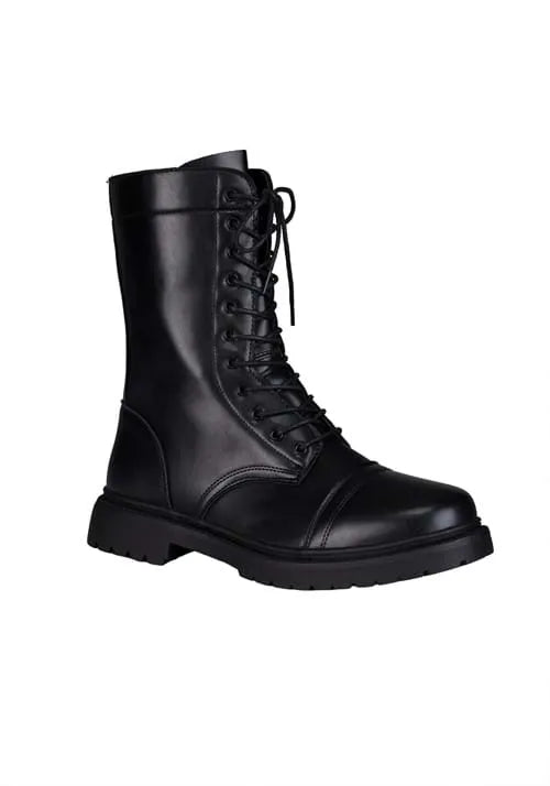Adult Black Costume Combat Boots Main image