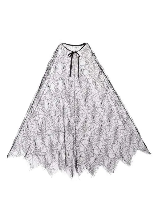 Adult Black Sheer Cobweb Costume Cape Main image