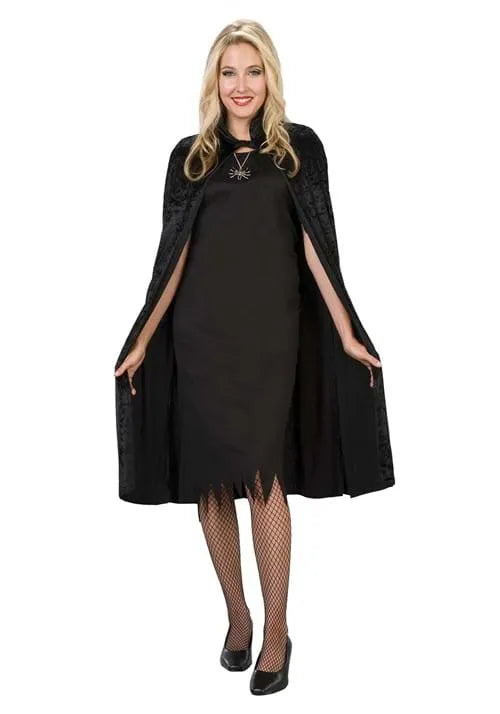 Adult Black Velveteen Cape Main image