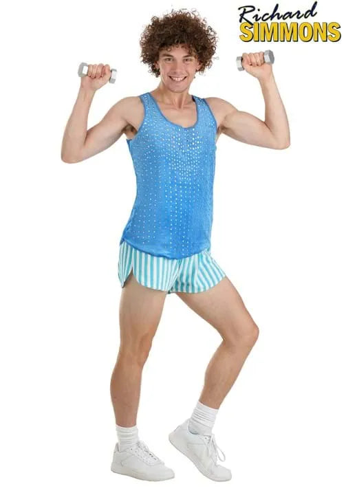 Adult Blue Richard Simmons Costume Main image