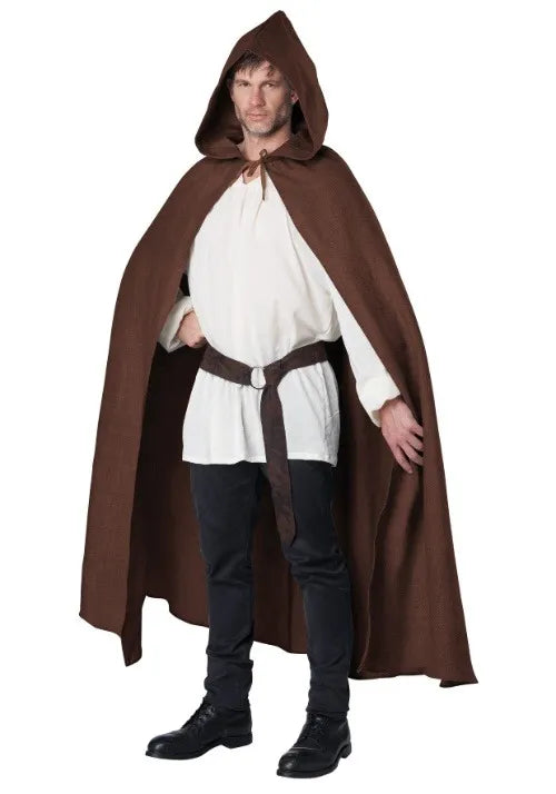 Brown Hooded Cloak for Adults Main image
