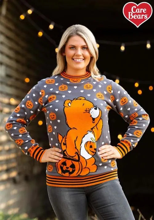 Adult Care Bears Trick-or-Sweet Bear Halloween Sweater Main image