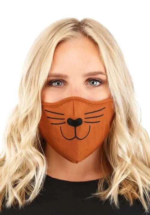 Adult Brown Cat Face Mask Main image