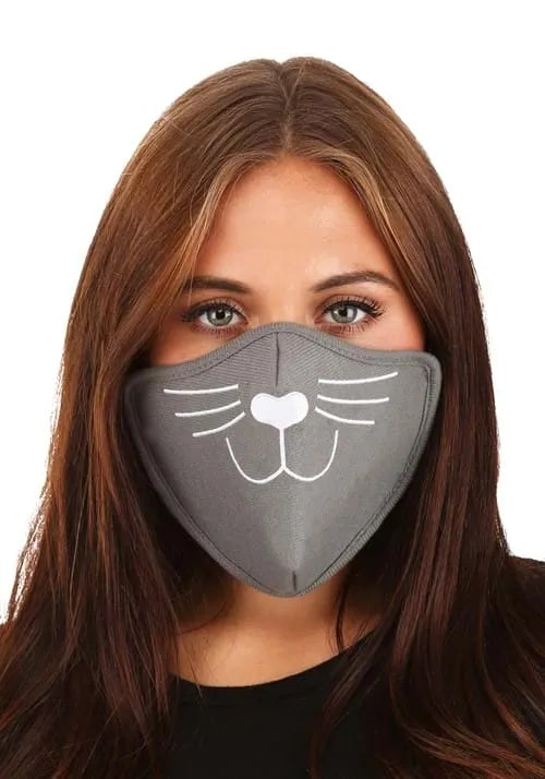 Adult Cat Face Mask Gray Main image