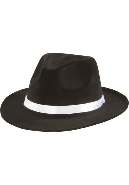 Adult 20s Black Gangster Fedora Costume Hat Main image