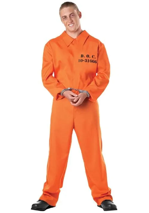 Adult Orange Prisoner Costume Jumpsuit Main image