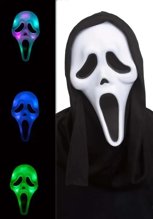 Adult Color Changing Ghost Face Costume Mask Main image