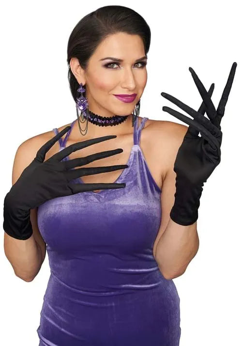 Adult Creepy Black Gloves Main image