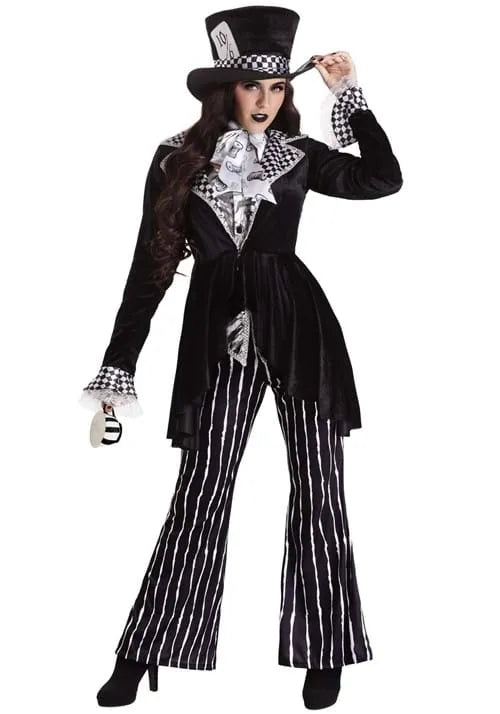 Adult Deluxe Dark Mad Hatter Costume Main image
