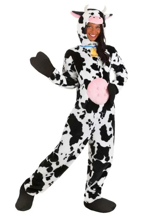 Adult Deluxe Plush Spotted Cow Costume Main image