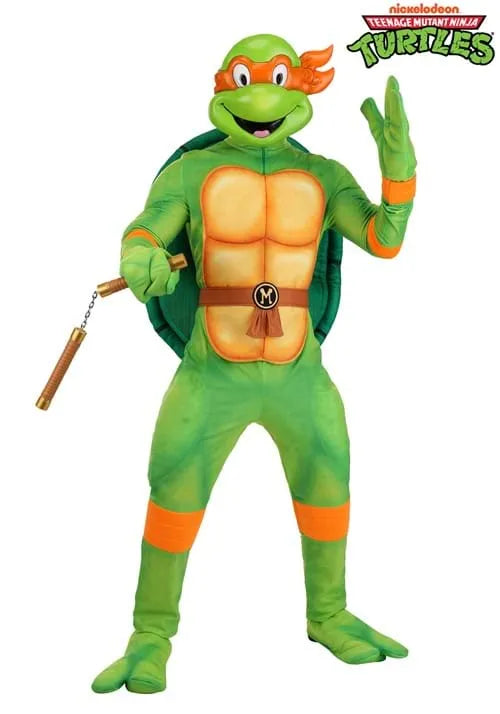 Adult Deluxe Teenage Mutant Ninja Turtles Michelangelo Costume Main image