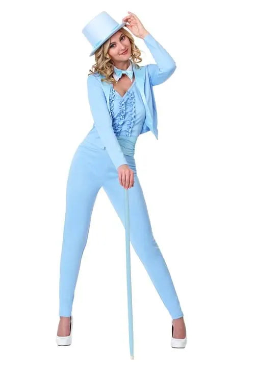 Adult Female Blue Tuxedo Costume Main image