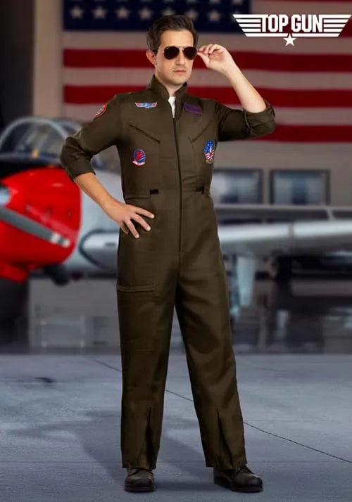 Adult Top Gun Deluxe Flight Suit Costume Main image