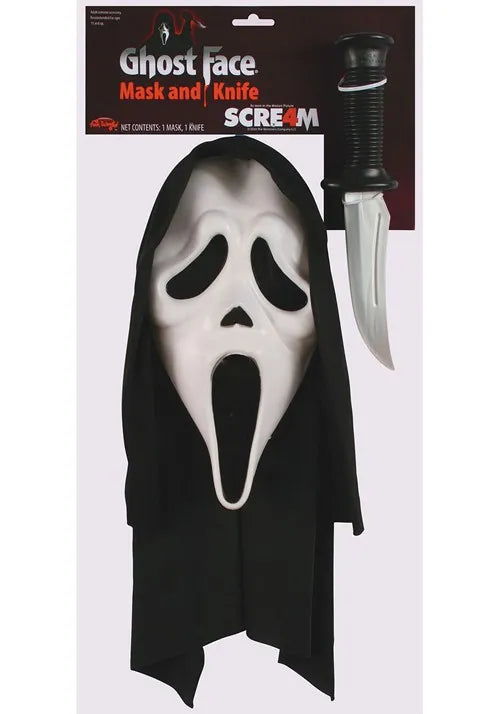 Adult Ghost Face Mask with Knife Costume Kit Main image