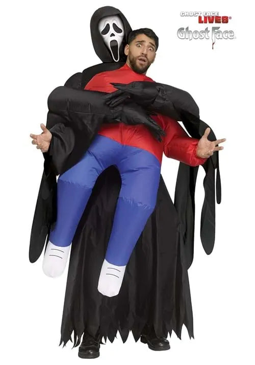 Adult Ghost Face Piggyback Inflatable Costume Main image