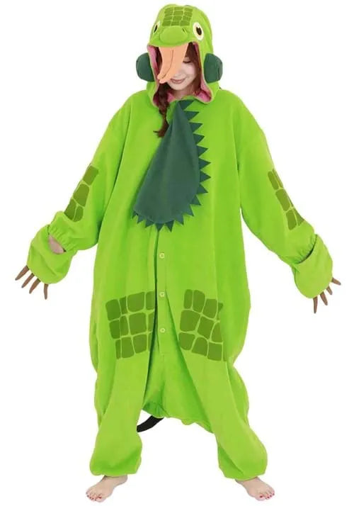 Adult Green Iguana Kigurumi Costume Main image