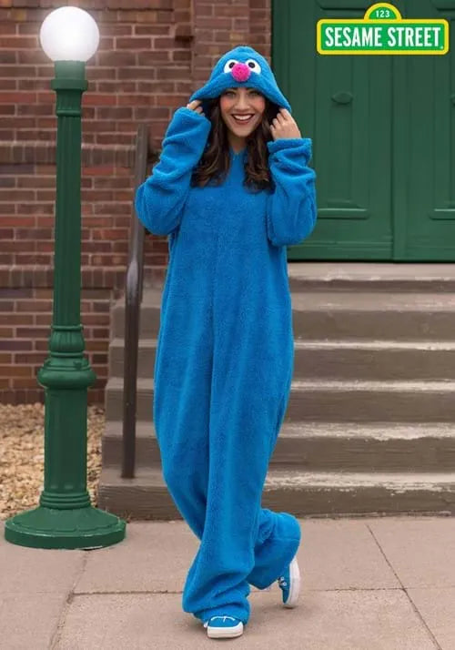 Adult Sesame Street Grover Jumpsuit Costume