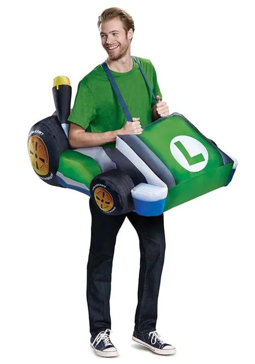 Adult Inflatable Luigi Cart Costume Main image