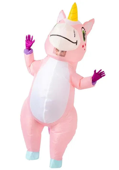 Adult Inflatable Pink Unicorn Costume Main image